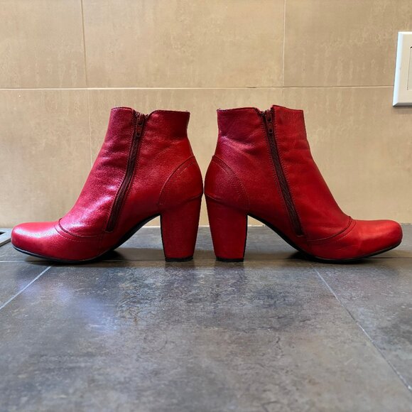 Miz Mooz Red Leather Booties - Picture 7 of 15